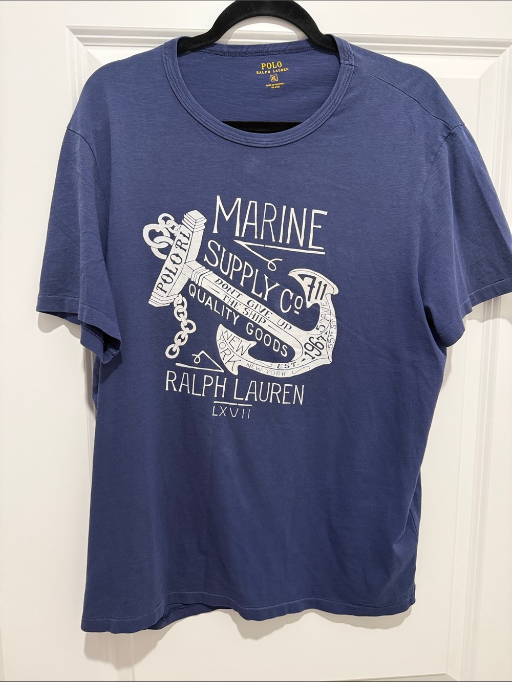 Ralph Lauren Blue Marine Supply Graphic Tee
